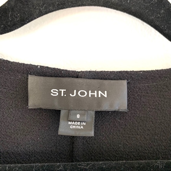 St. John black 3/4th zip blazer jacket size 8 - Picture 2 of 7